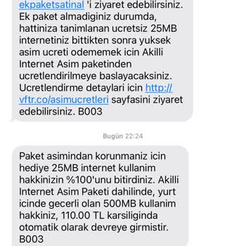 Habersiz Yenilenen İnternet Aşım Paketleri