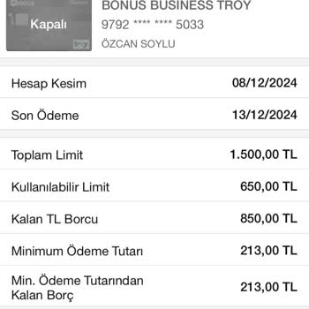 Garanti Bankası'ndan Beklenmedik Kart Borcu