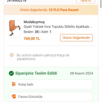 İade Edilen Ürünün Para İadesi Yapılmadı