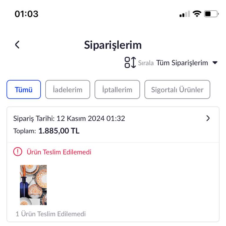 İptal Edilen Sipariş Ve Geciken Para İadesi