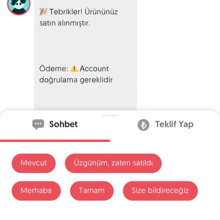 Letgo'da Satın Alındı Mesajı Ama İletişim Yok