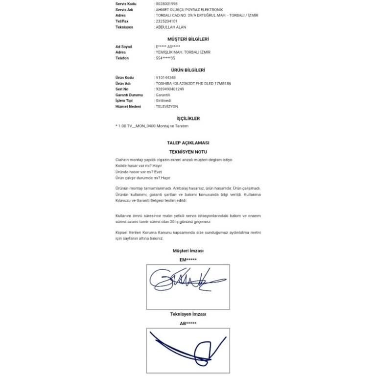 Arızalı Televizyon İçin A101'den Çözüm Bekliyorum