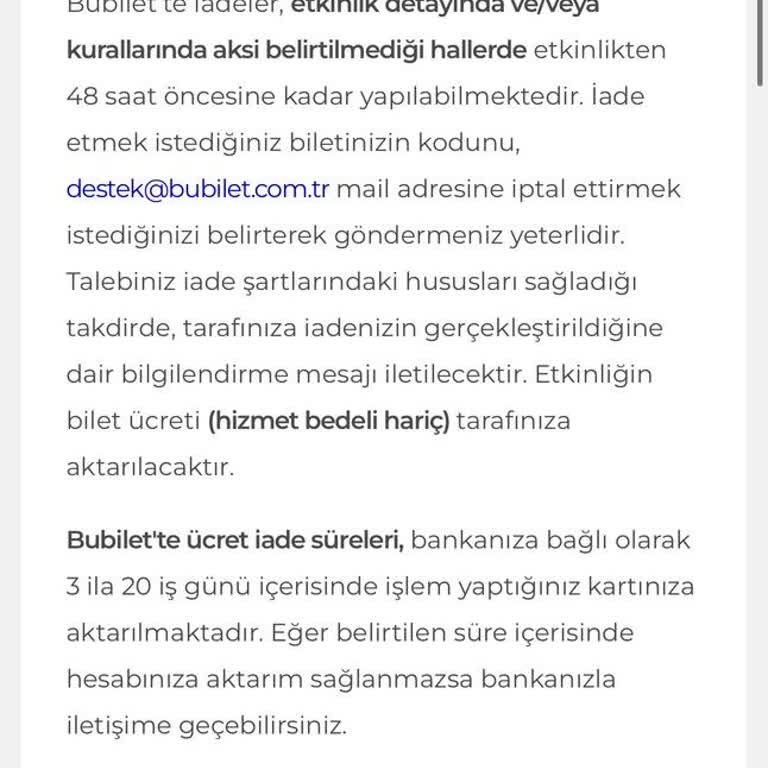 Anadolu Ateşi Etkinliği Bilet İptal Sorunu