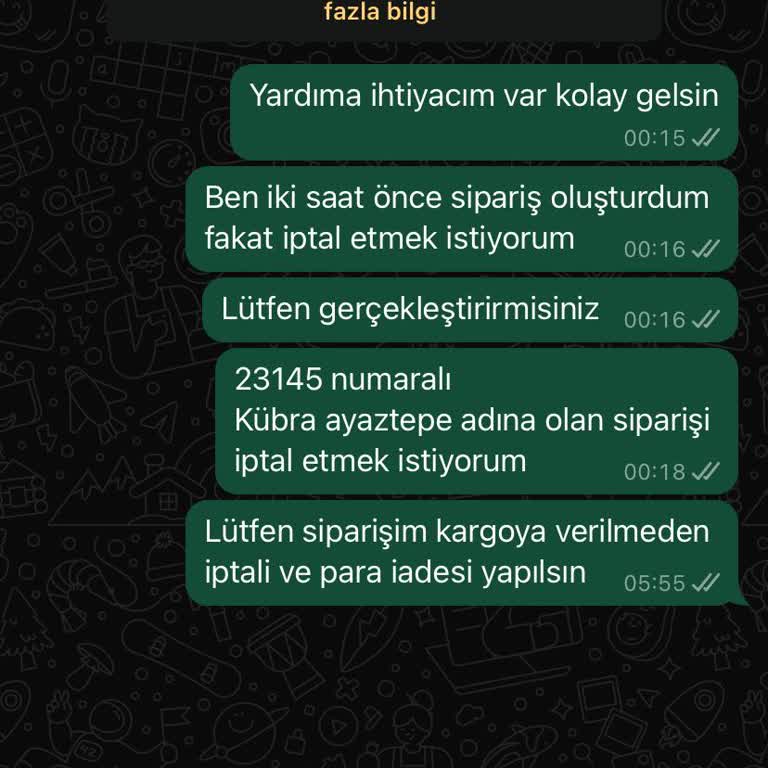 İptal Talebime Yanıt Bekliyorum!