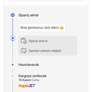 Hepsiburada'da Sipariş Teslimatı Sorunu