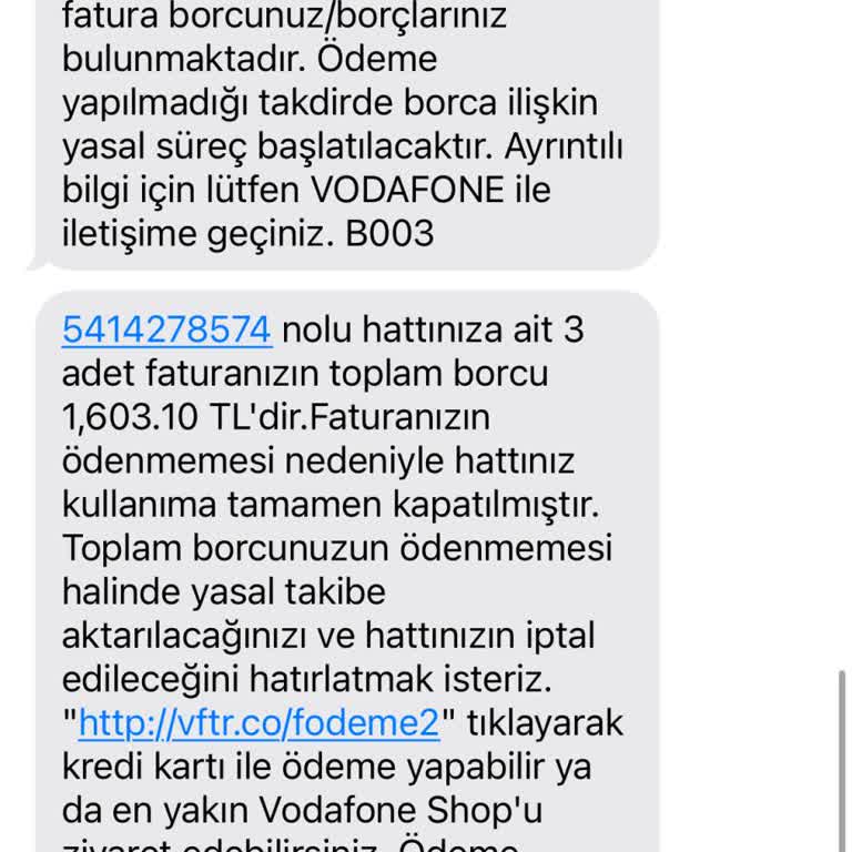 Vodafone'da Hat Kapatma Sorunu Ve Yanlış Fatura Yükü