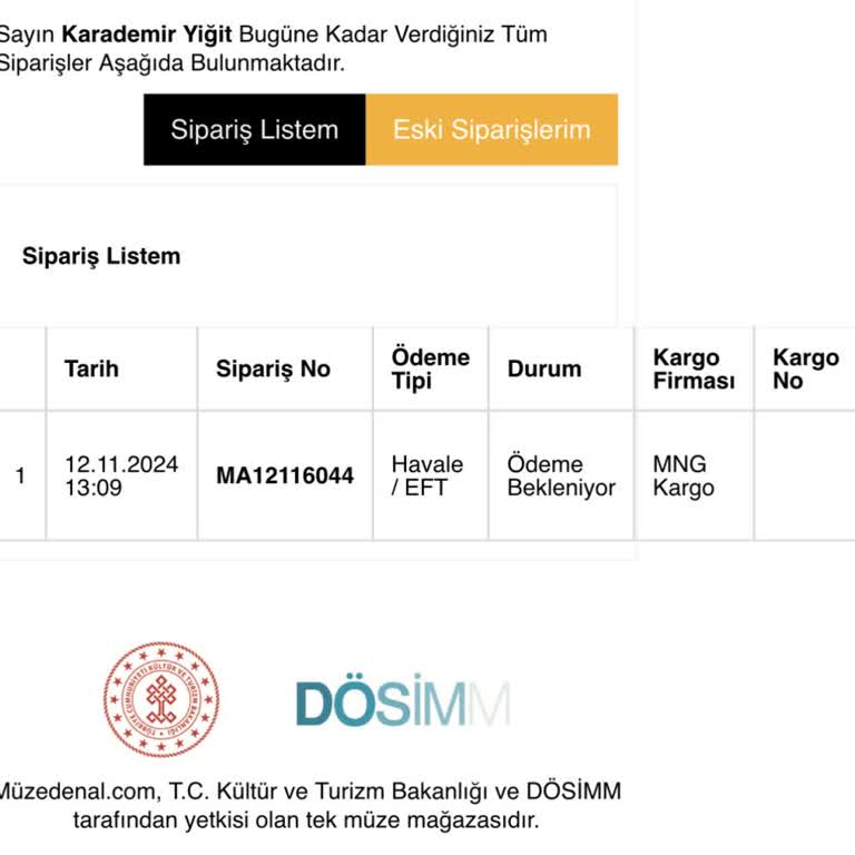 Muzedenal.com'dan Kitap Siparişim Hala Kargoya Verilmedi
