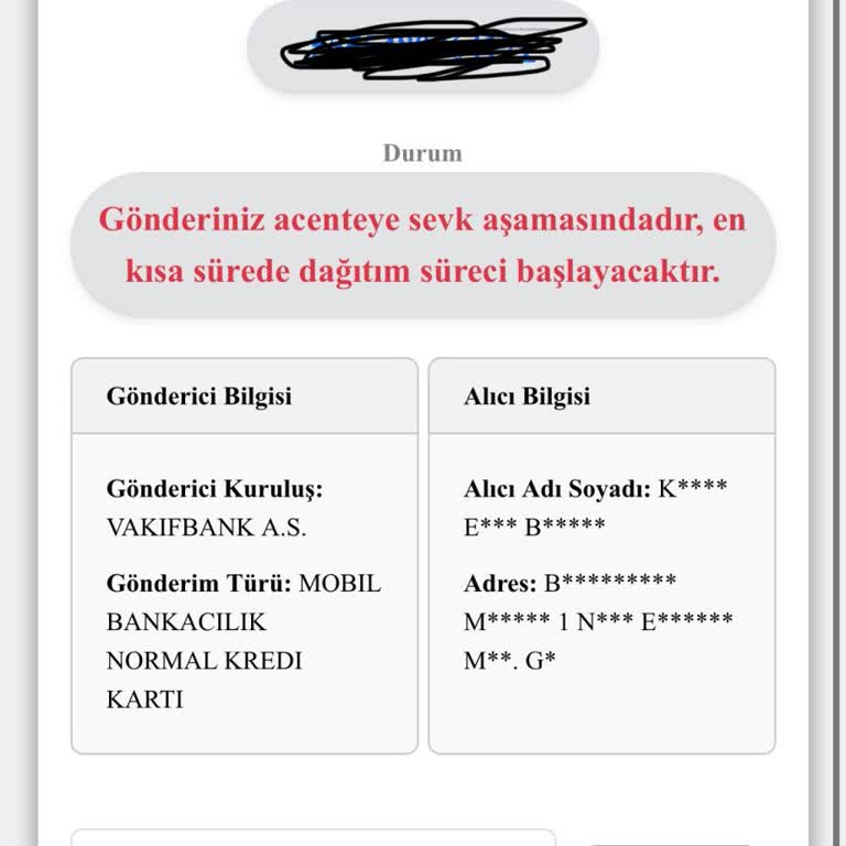 Kart Teslimatında Yaşanan Gecikme Ve Yanlış Bilgilendirme