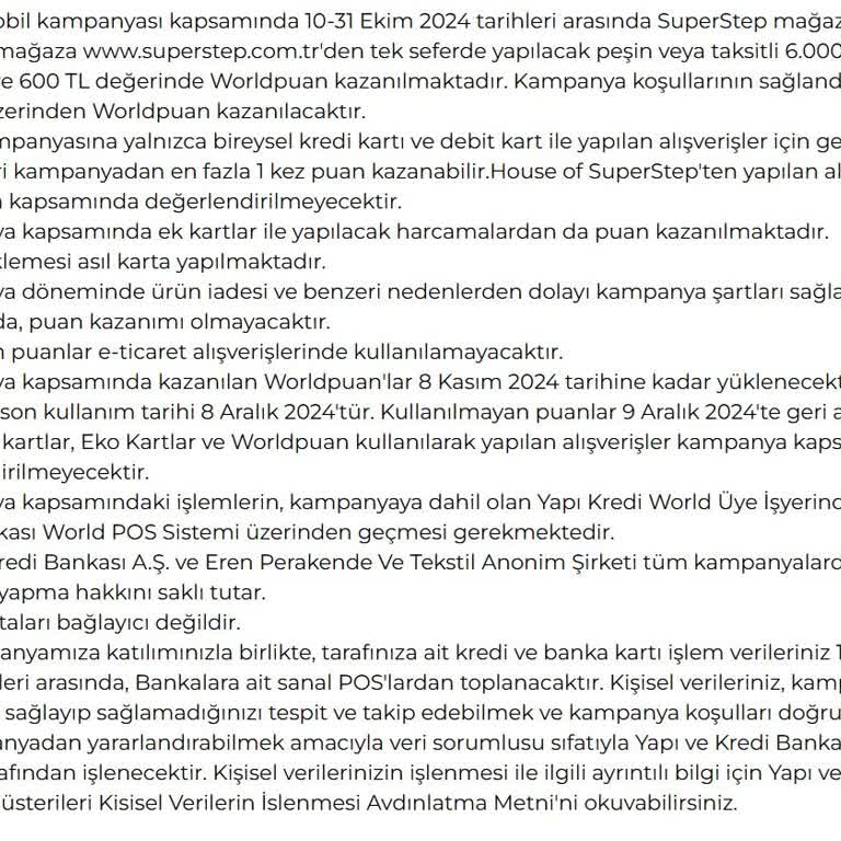 Yanıltıcı Kampanya Koşulları