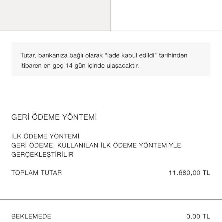 Zara İade İşleminde Eksik Ödeme Sorunu