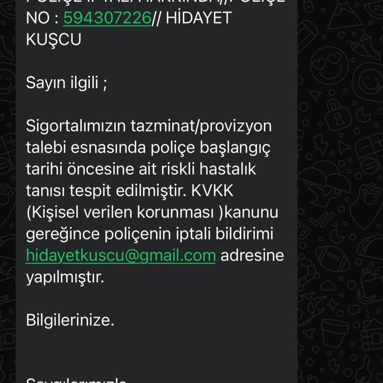 Eski Hastalık Nedeniyle Haksız Poliçe İptali