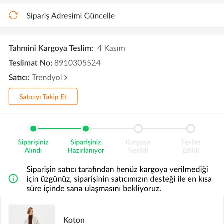 Trendyol'da İndirimli Ürün Siparişimde Gecikme Ve Fiyat Artışı Sorunu