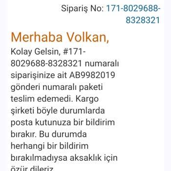 Eksik Adres Ve Hasarlı Ürün Mağduriyeti