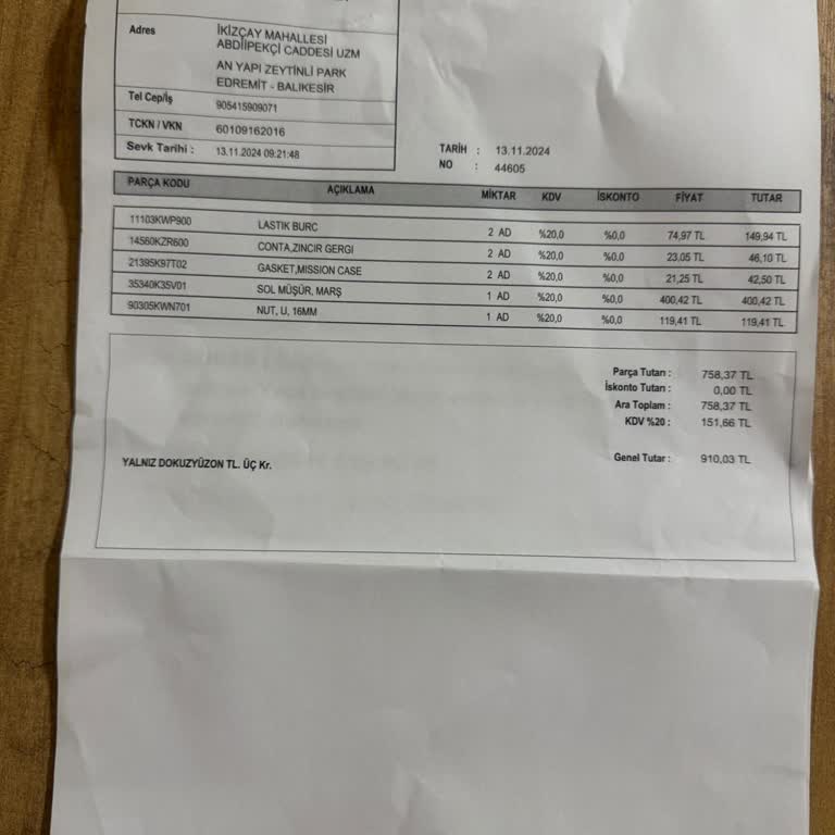 DRD Honda Ataşehir'de Eksik Ürün Ve İletişimsizlik Sorunu