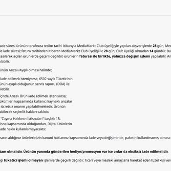 Media Markt'ta İade Sorunu: Yasal Hakkım Engelleniyor
