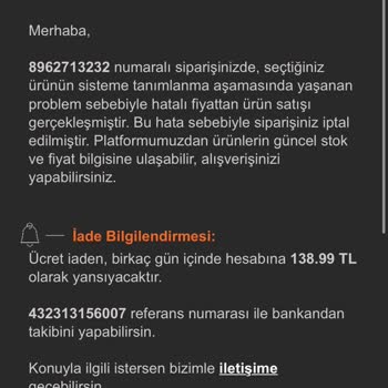 Yanlış Fiyatlandırma Ve İptal Edilen Siparişler: Müşteri Mağduriyeti