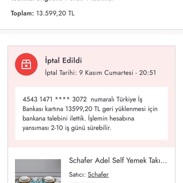 İade Edilmeyen Para Ve İletişim Sorunu