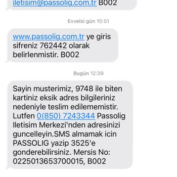 Passolig Kart Teslimat Sorunu Ve Ücret İadesi Talebi