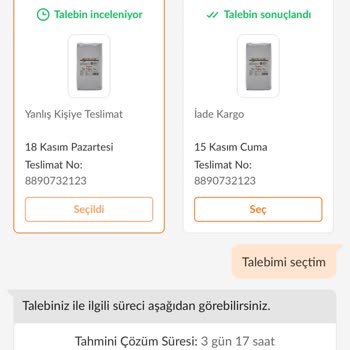 Trendyol'da Otomat Siparişi Teslim Edilmedi Ve İade Talebi Reddedildi