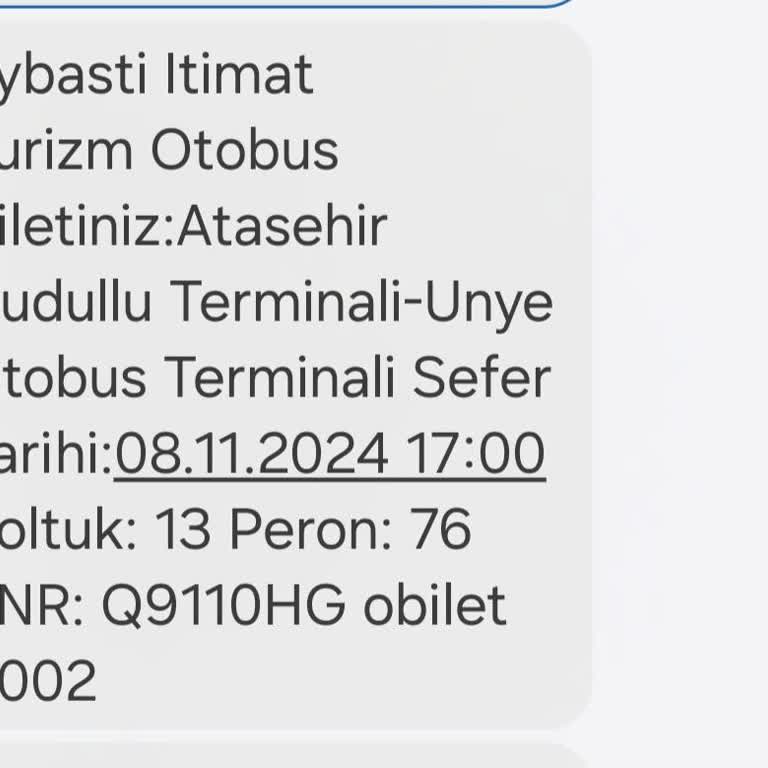 Aybastı İtimat Turizm Otobüs Bileti Koltuk Numarası Sorunu
