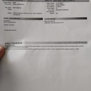 Yürüyüş Bandı Sorunu Ve Yetersiz Servis Hizmeti