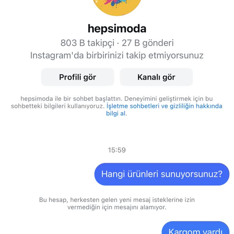 Hepsi Moda'da Sipariş Sorunu Ve Cevapsız Mesajlar