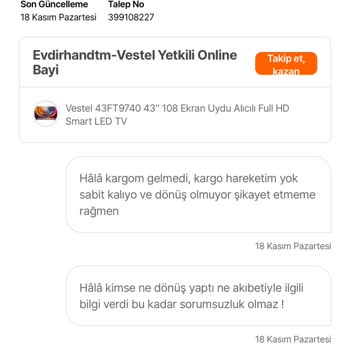 Hepsiburada'da Kayıp Sipariş Sorunu