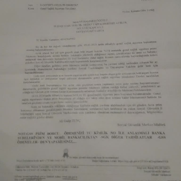 Genel Sağlık Sigortası Prim Borcu Şoku