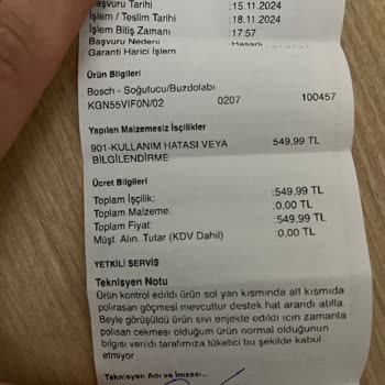 Bosch Buzdolabında Göçük Problemi Ve Hayal Kırıklığı