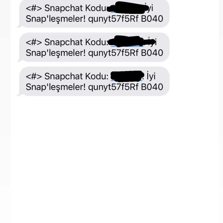 Snapchat'ten Habersiz Gelen Kodlar