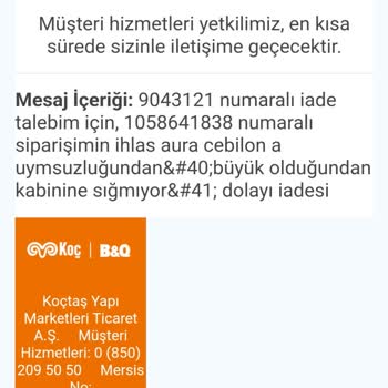 Koçtaş'tan Yanlış Ürün Ve İletişim Sorunu
