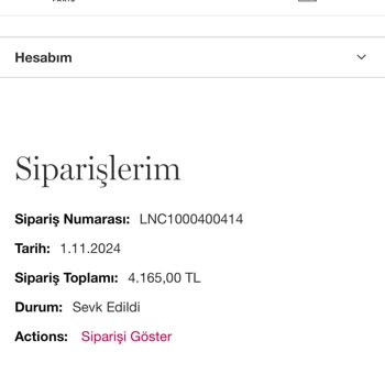 Lancome Sipariş İptali Ve İade Sorunu