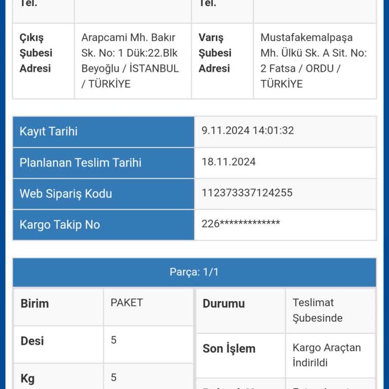 Sürat Kargo İle Teslimat Sorunu Ve Maddi Zarar