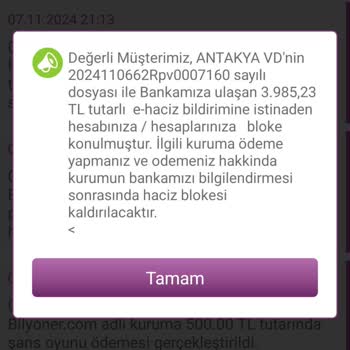 Hesap Blokesi Nedeniyle Mağduriyet