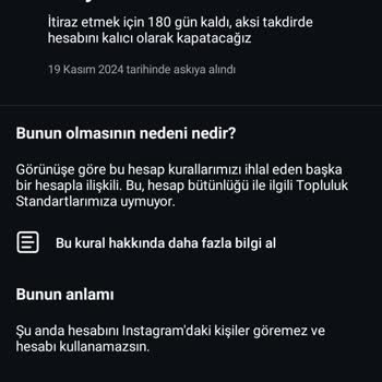 Instagram Hesabım Askıya Alındı!