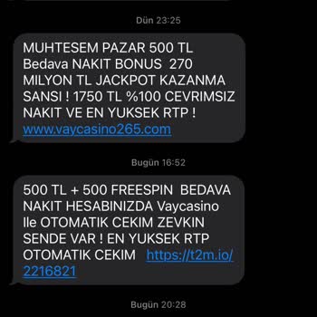 Vaycasino'dan Sürekli Gelen Mesajlar