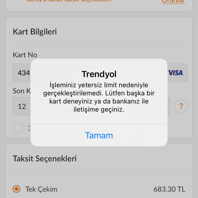Trendyol'da Ziraat Kartıyla Alışveriş Yapamama Sorunu