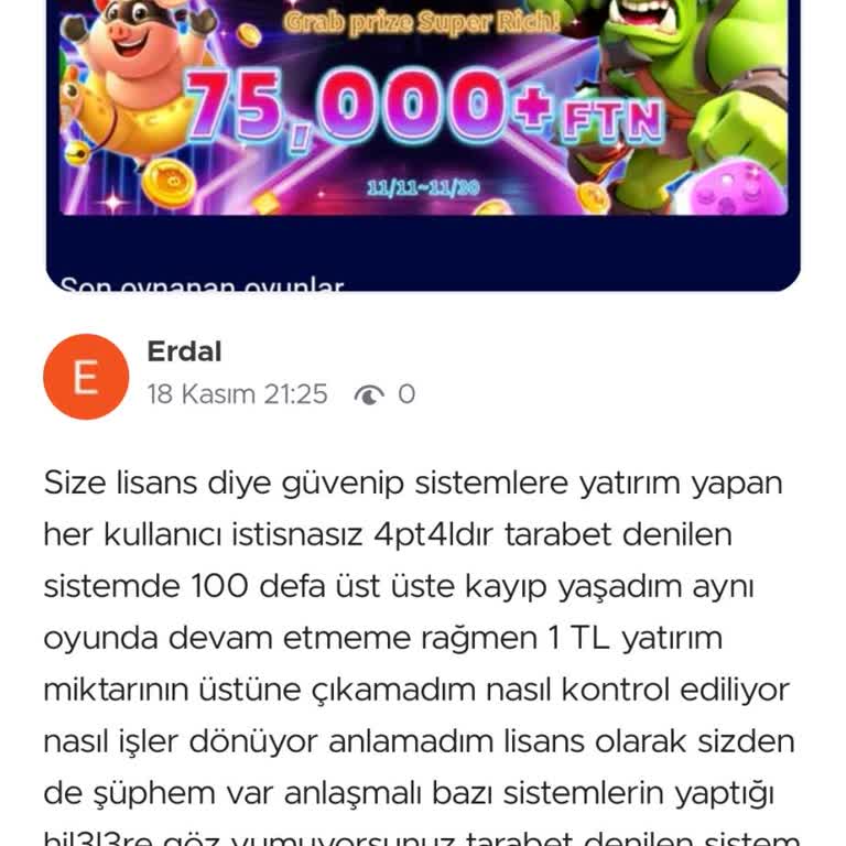 Sürekli Kayıp Yaşatan Oyun Sistemi