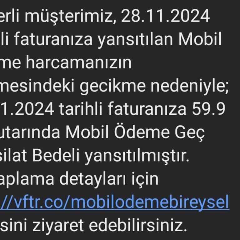 Vodafone'da Gecikme Bedeli Ve Yüksek Fatura Sorunu