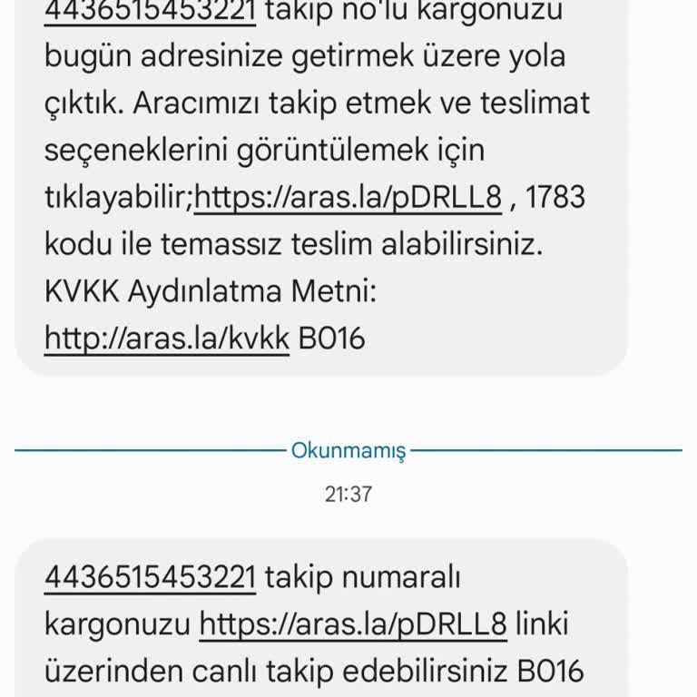Teslim Edilmeyen Kargo Ve Yanıltıcı Bildirimler