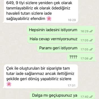 İade Edilmeyen Ürün Ve Geri Ödenmeyen Para