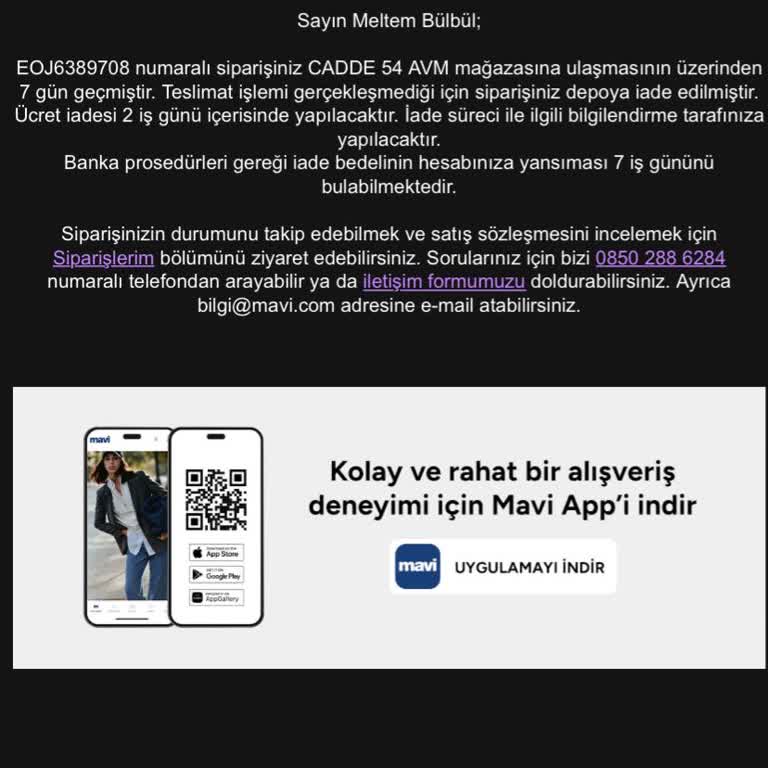 Yanlış Bilgilendirme Ve İade Sorunu