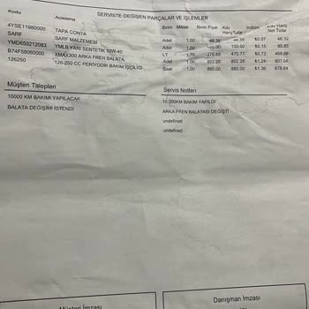 Yamaha Servisinde Yetersiz Hizmet Ve Fahiş Fiyatlandırma Sorunu