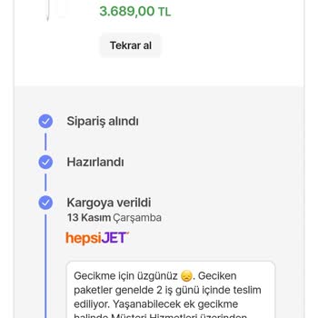 Hepsijet Kargo Teslimatında Gecikme Sorunu