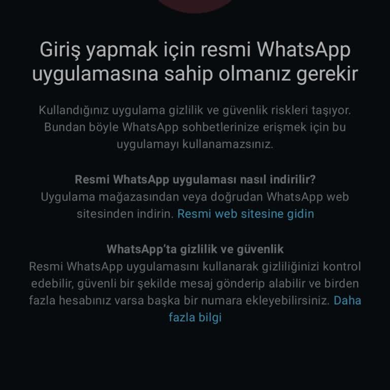 WhatsApp Resmi Uygulama Sorunu