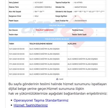 Aras Kargo Dağıtım Sorunları: Adrese Teslim Edilmeyen Paketler