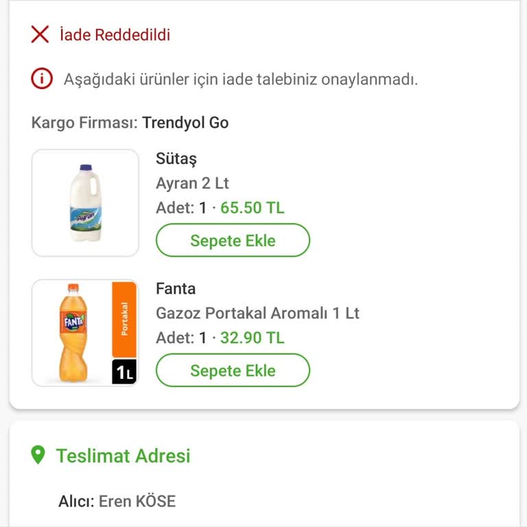 Trendyol'dan Gelen Tarihi Geçmiş Ürünler