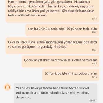 Teslim Edilmeyen Ürün Ve Çözümsüzlük