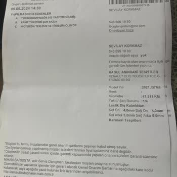 Clio 5 Model Araçta Yaşanan Sorunlar Ve Çözüm Talebi