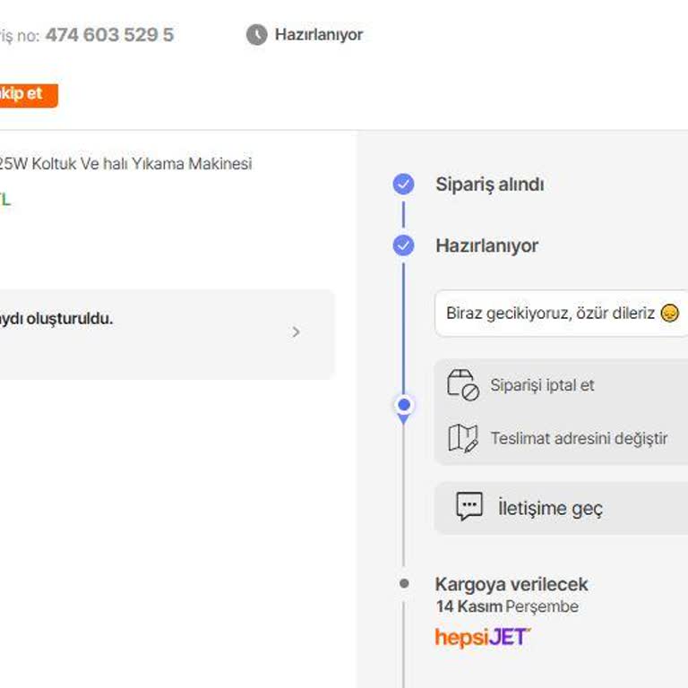 İptal Edilen Sipariş Ve Geciken Kargo Sorunu